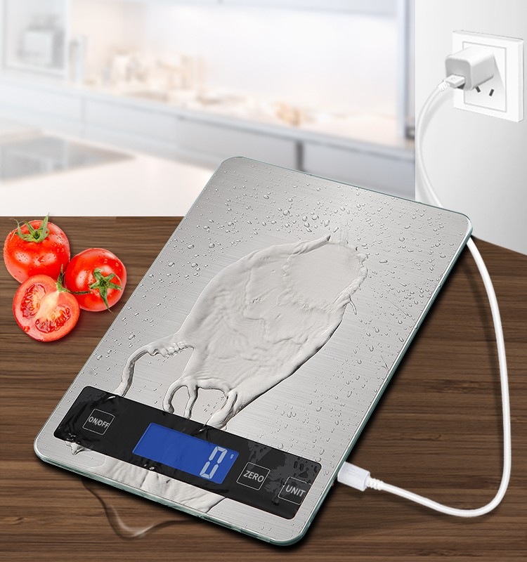 Brushed Stainless Steel Kitchen Food Weighing Scale