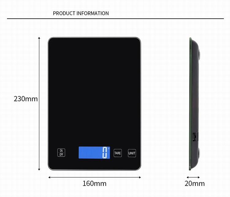 Tempered Glass Electronic Kitchen Food Weigh Scale