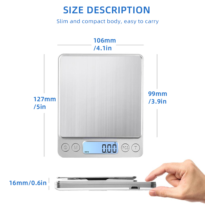 Accurate 500g  1kg  2kg 3kg Portable Digital Kitchen Food Scale