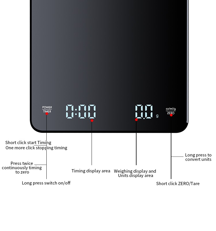 Kitchen coffee scale measuring 3kg*0.1g(图2)