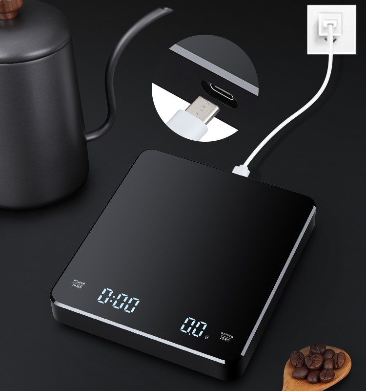 USB rechargeable Kitchen Coffee Scale Measuring 3kg*0.1g