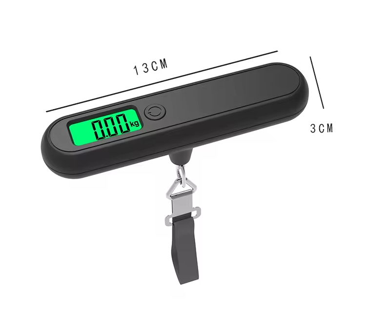 50kg portable small digital hanging scale Green backlit electronic weighing luggage scale