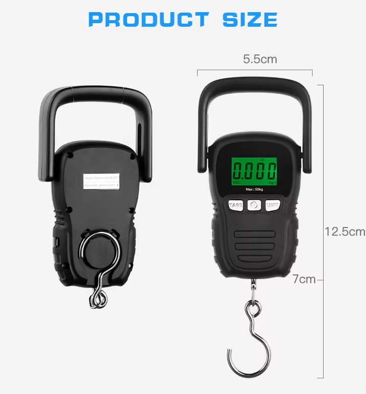 Portable 50kg Digital Types of Fishing Scale with Measure Ruler