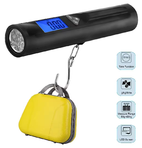 High Quality Mini Hanging with Torch/Flashlight Weighing Luggage Scale