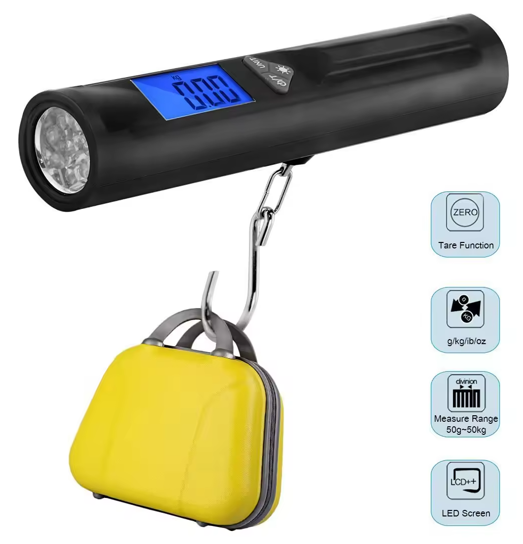 High Quality Mini Hanging with Torch/Flashlight Weighing Luggage Scale