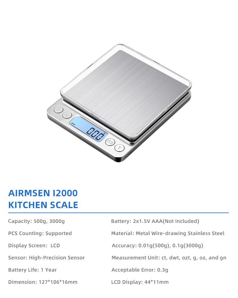 Accurate 500g 1kg 2kg 3kg Portable Digital pocket Scale