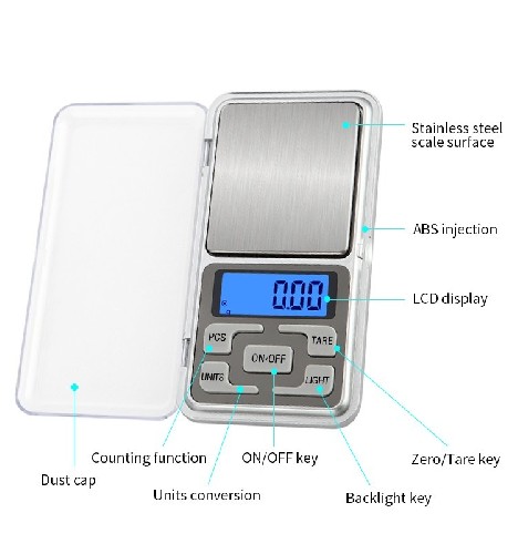 100g, 200g, 300g, 500g Digital Jewelry Pocket Scale